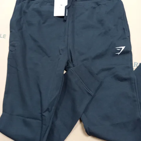 GYMSHARK BLACK CREST JOGGERS - L