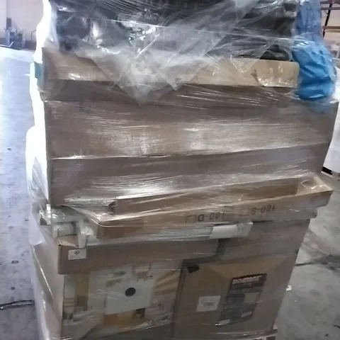 PALLET OF ASSORTED ITEMS INCLUDING DOMINOX PROPANE OVEN & STOVE COMBO, ARTIFICIAL PLANTS, FOLDING CORNER TABLE, ROLLER BLINDS