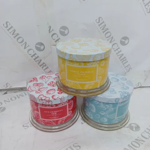 OUTLET BY HARRY SLATKIN SET OF 3 AFTERNOON TEA 3 WICK CANDLES