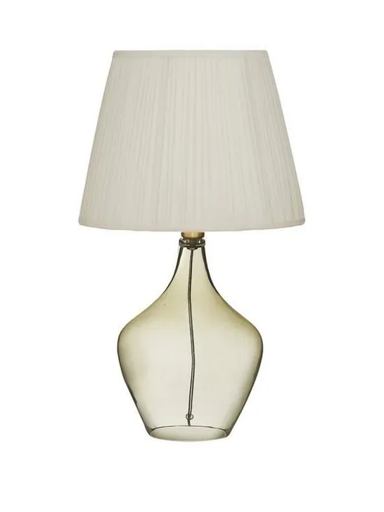 BOXED GRADE 1 CHELSEA GLASS TABLE LAMP WITH PLEATED SHADE (1 BOX)