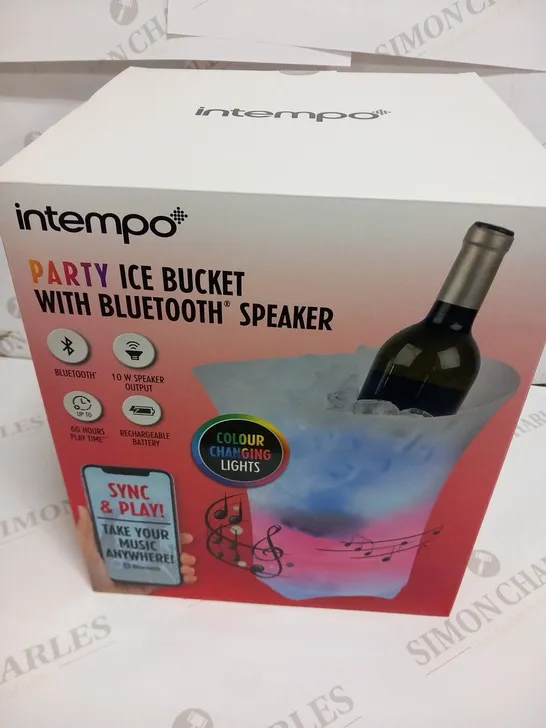 4 BRAND NEW BOXED INTEMPO PARTY ICE BUCKETS WITH BLUETOOTH SPEAKER