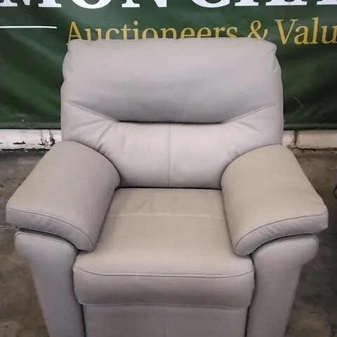 QUALITY BRITISH DESIGNED & MANUFACTURED G PLAN SEATTLE POWER RECLINER ARMCHAIR CAMBRIDGE GREY LEATHER