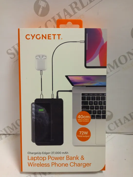 CYGNETT LAPTOP POWER BANK AND WIRELESS PHONE CHARGER