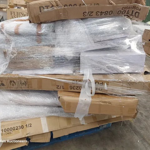 PALLET OF ASSORTED BOXED DINING TABLE PARTS 