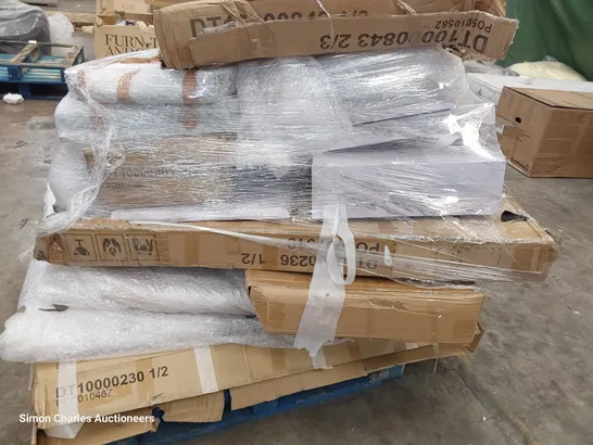 PALLET OF ASSORTED BOXED DINING TABLE PARTS 