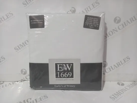 EARLY'S OF WITNEY EXTRA DEEP FITTED SHEET IN WHITE - SUPER KING SIZE