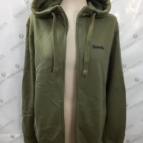 BENCH GREEN ZIP THROUGH HOODIE - M