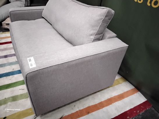 DESIGNER SNUGGLE CHAIR METAL ACTION BED GREY FABRIC 