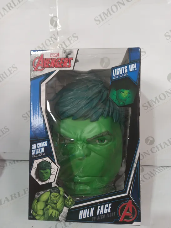 MARVEL AVENGERS HULK FACE 3D DECO LIGHT