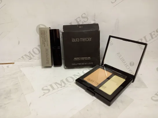 LOT OF 2 LAURA MERCIER PRODUCTS TO INCLUDE SECRET CAMOUFLAGE CONCEALER - SC-1 & LIP CREAMY COLOURBALM - CHERRIES JUBILEE