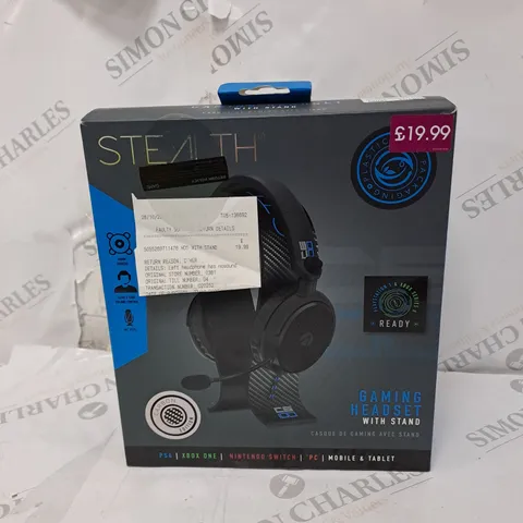 MEDIUM BOX OF ASSORTED STEALTH C6-100 STEREO GAMING HEADSET & STAND - BLUE 