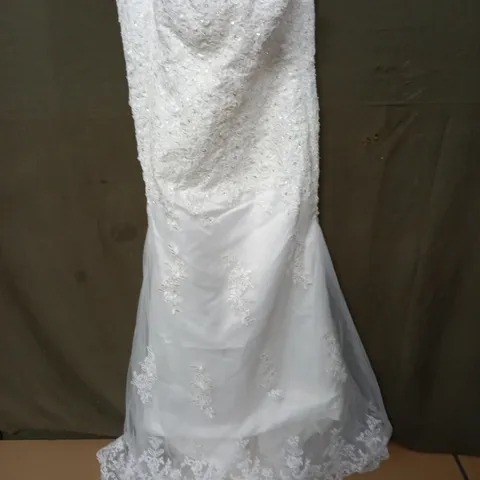 EMBELLISHED BODICE WEDDING DRESS - SIZE UNSPECIFIED