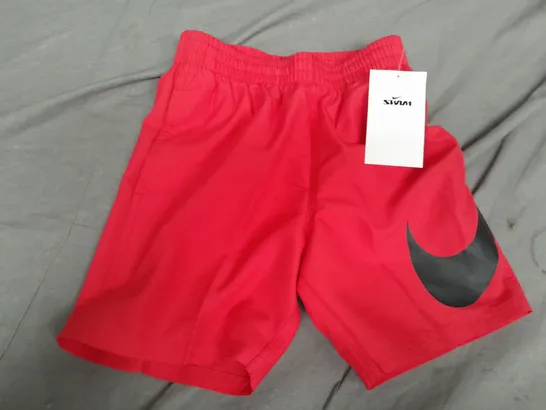 NIKE SWIM SWOOSH SHORTS IN RED - XS