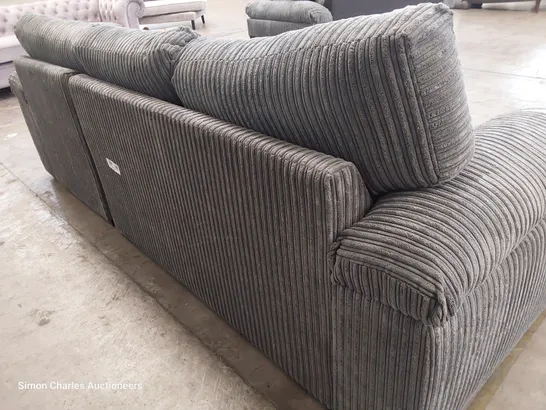 DESIGNER AMALFI CHAISE SOFA GREY JUMBO CHORD