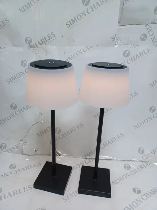 BOXED SFIXX SET OF 2 INDOOR/OUTDOOR TOUCH TABLE LIGHTS BLACK