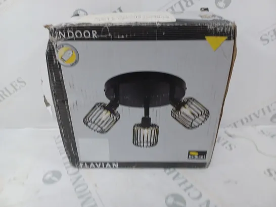 BOXED BRILLIANT FLAVIAN 3 LIGHT CEILING SPOTLIGHT IN BLACK