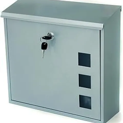 BOXED MILANO WALL MOUNTED GALVANISED STEEL WEATHERPROOF LOCKABLE POST BOX - WHITE