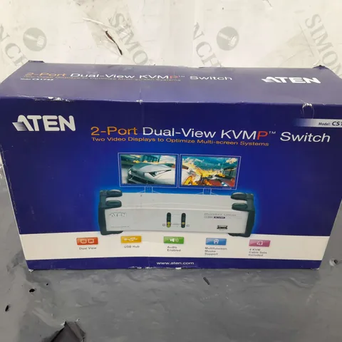 BOXED ATEN CS1742 2-PORT DUAL-VIEW KVMP SWITCH