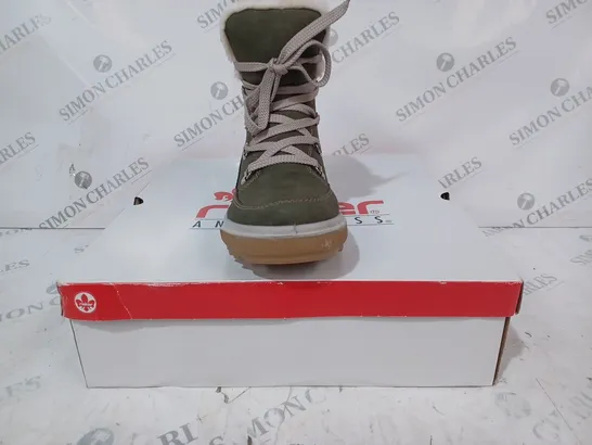 BOXED RIEKER ANTISTRESS WARM HIKING BOOTS, KHAKI - SIZE 4