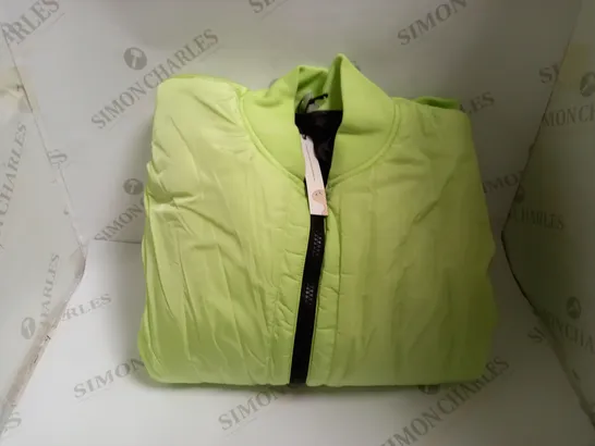 KOI VEGAN LIME GREEN MESSAGES BOMBER JACKET - SIZE XS