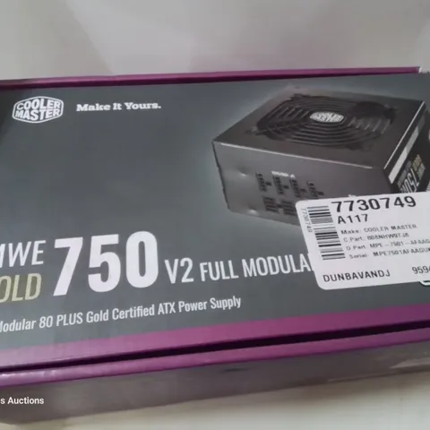 BOXED COOLER MASTER MWE 750 GOLD V2 FULLY MODULAR 80 PLUS PSU (UK PLUG)