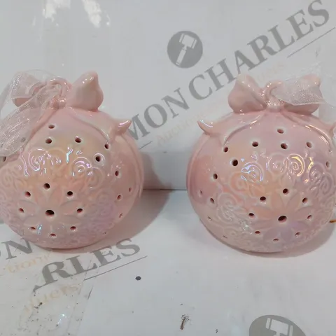 BOXED CERAMIC LIGHT UP DECORATIVE BAUBLES 