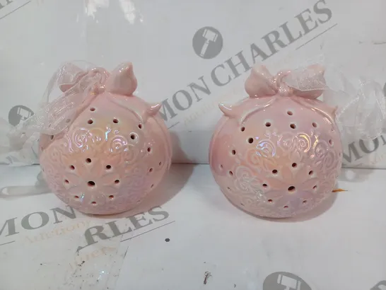 BOXED CERAMIC LIGHT UP DECORATIVE BAUBLES 