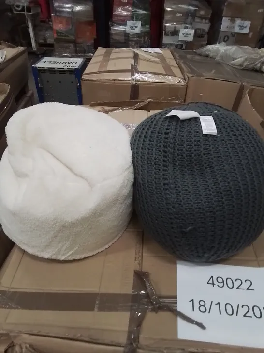 PALLET OF ASSORTED OF CHAIR POUFFES 