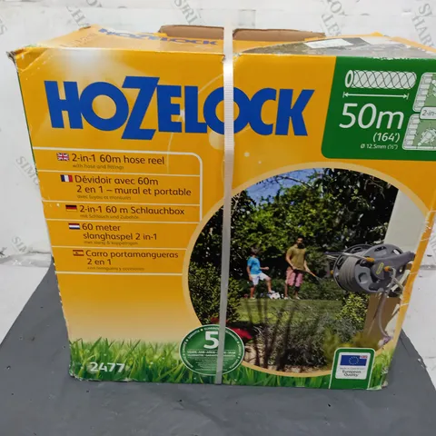 BOXED HOZELOCK 2-IN-1 60M HOSE REEL