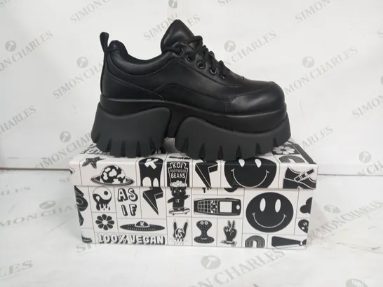 BOXED PAIR OF KOI PLATFORM TRAINERS IN BLACK SIZE 5