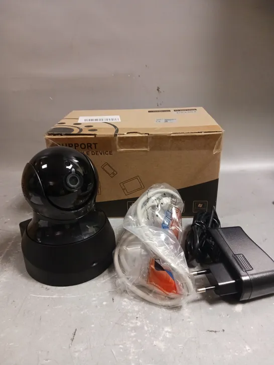 BOXED D03303 WIRELESS INDOOR NETWORK SECURITY CAMERA IN BLACK 