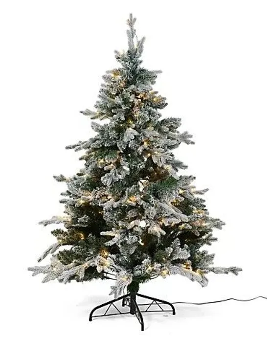 HOME REFLECTIONS PRE-LIT CHRISTMAS TREE FLOCKED 6FT