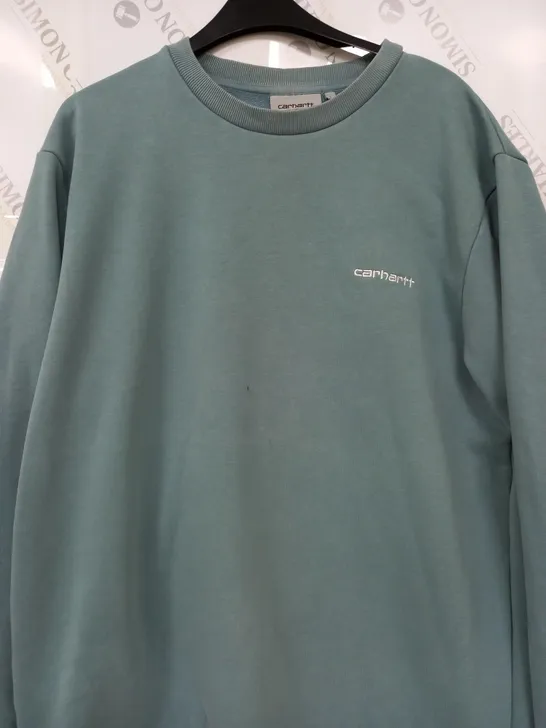 CARHARTT EMBROIDED SWEATER IN SKY BLUE - LARGE