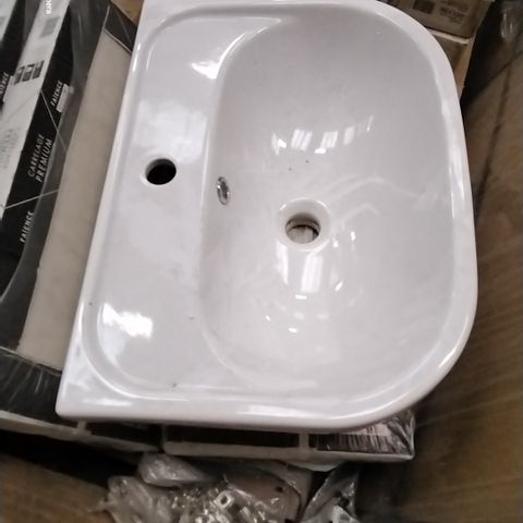 WHITE OVAL BATHROOM SINK WITH DRAINER 