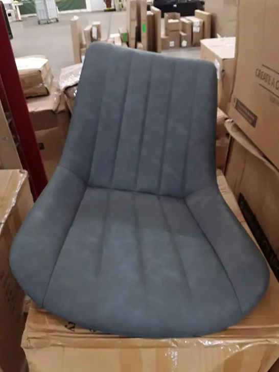 BOXED CLAIR SET OF 2 PU BLUE LEATHER DINING CHAIR