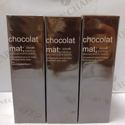 LOT OF APPROX 6 X 200ML MASAKI MATSUSHIMA CHOCOLAT MAT BODY LOTION