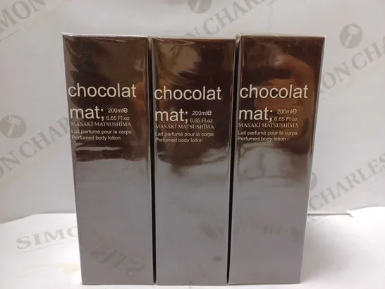 LOT OF APPROX 6 X 200ML MASAKI MATSUSHIMA CHOCOLAT MAT BODY LOTION