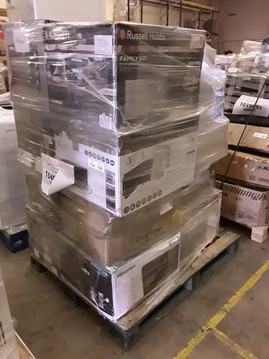 PALLET OF APPROXIMATELY 16 UNPROCESSED RAW RETURN MICROWAVE OVENS TO INCLUDE;