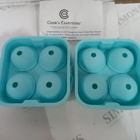 COOKS ESSENTIALS SILICONE XL ICE BALL SET OF 2