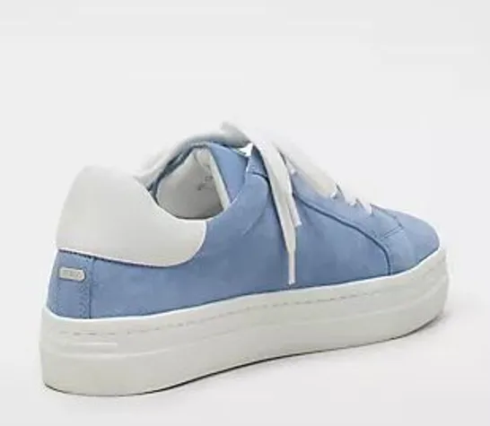 RUTH LANGSFORD LACE UP TRAINER DENIM BLUE SIZE 7