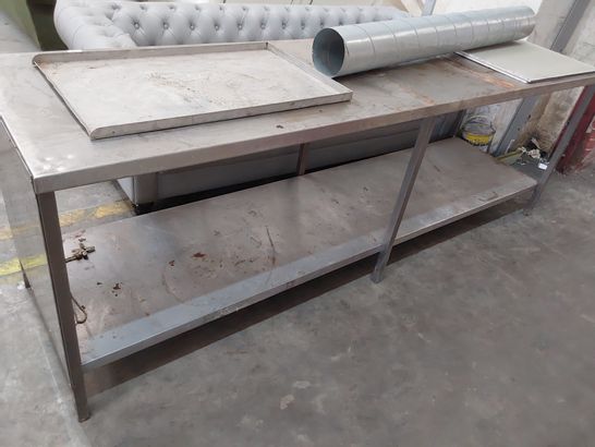 COMMERCIAL STAINLESS STEEL WORK BENCH 240 × 66cm