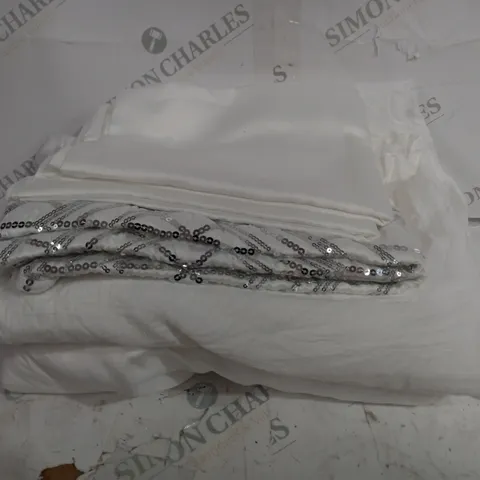 JM BY JULIEN MACDONALD DECO STYLE SEQUIN BEDDING 6 PIECE SET - WHITE - KING SIZE