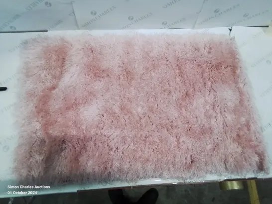 BRAND NEW PACO HOME 300 GLAMOUR PINK/ROSE 60X100CM SHAGGY RUG