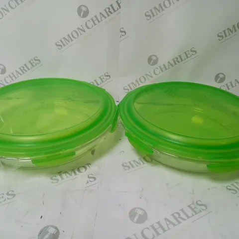 2 LOCK & LOCK OVEN DISHES WITH PLASTIC LIDS