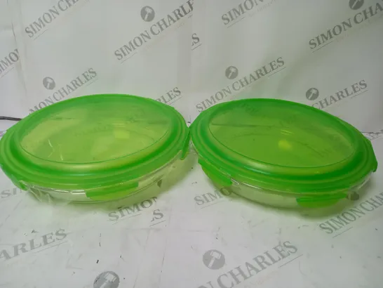 2 LOCK & LOCK OVEN DISHES WITH PLASTIC LIDS