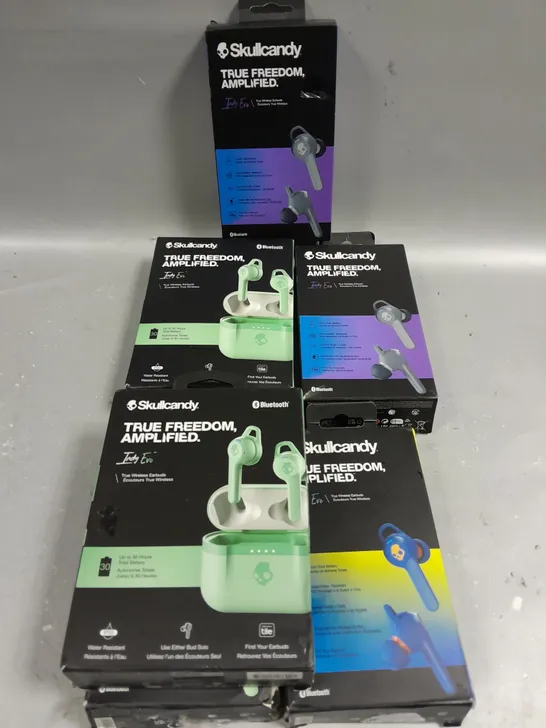 6 X BOXED SKULLCANDY INDY EVO TRUE WIRELESS EARPHONES 