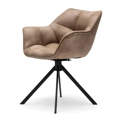 BOXED AMBERLIN SWIVEL ARMCHAIR IN BLACK