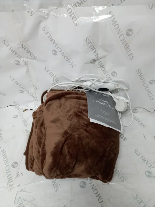 BOXED COZEE HOME LUXURY HEATED THROW - NEUTRAL/BROWN