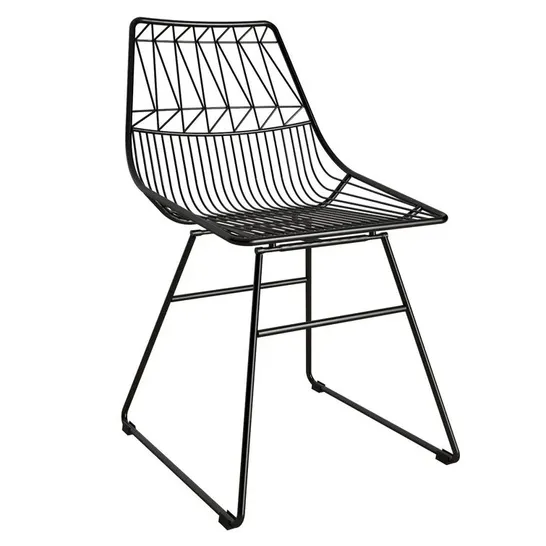 BOXED METAL SLAT BACK SIDE CHAIR