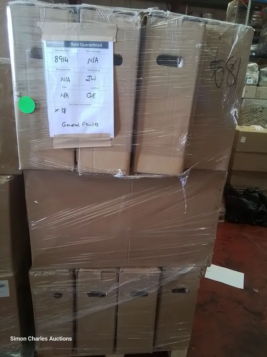 PALLET OF APPROXIMATELY 18 BOXED VELDEAU CERAMIC VANITY BASINS